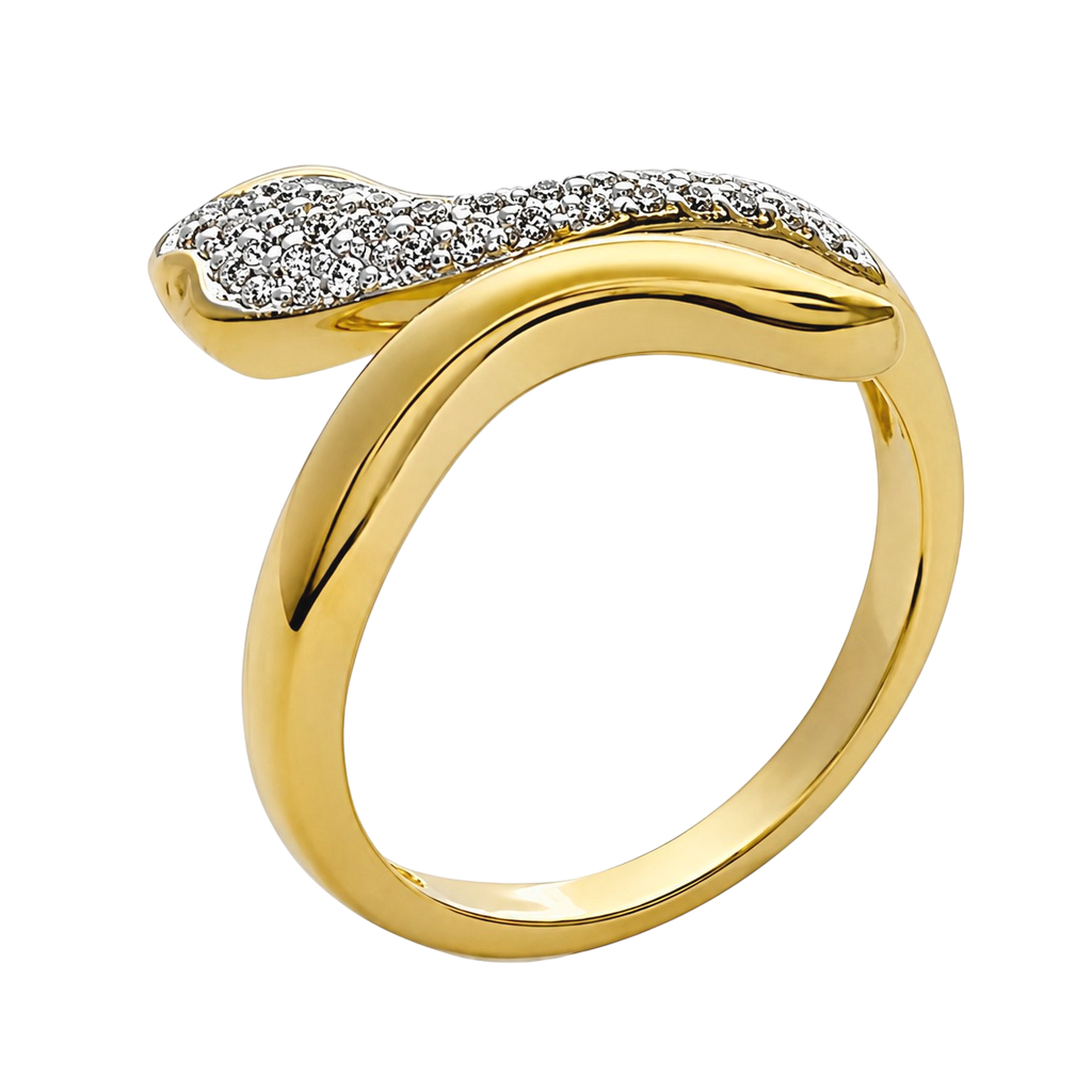 Bague Serpent – Plaqué Or 18 Carats & Zirconiums