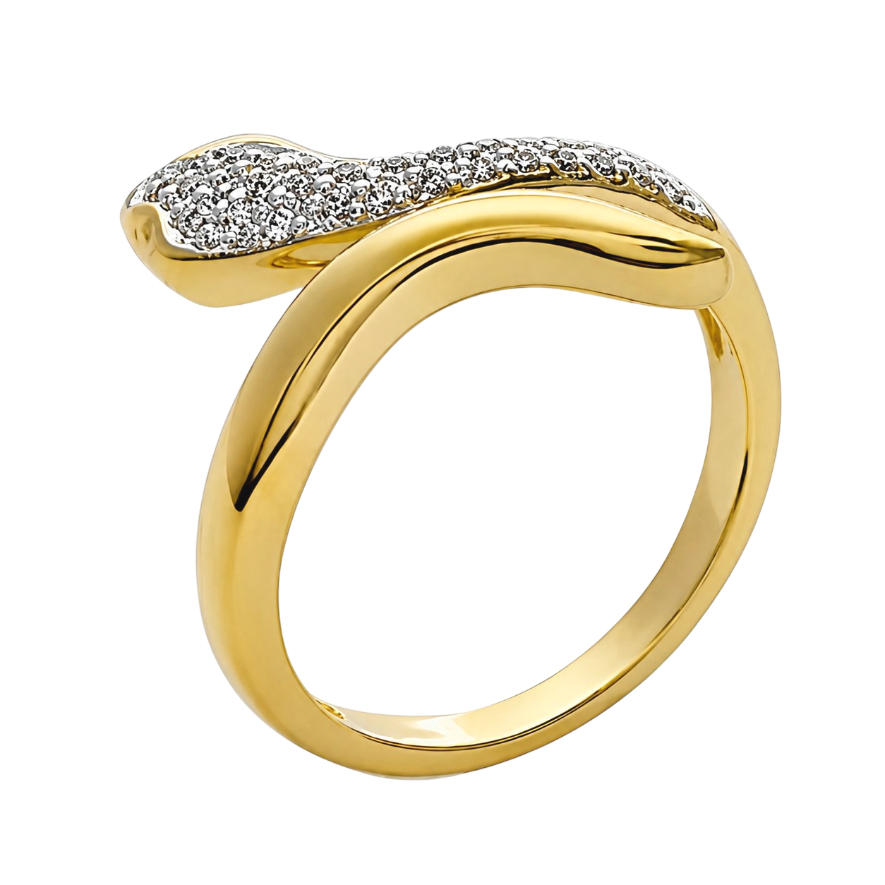 Bague Serpent – Plaqué Or 18 Carats & Zirconiums