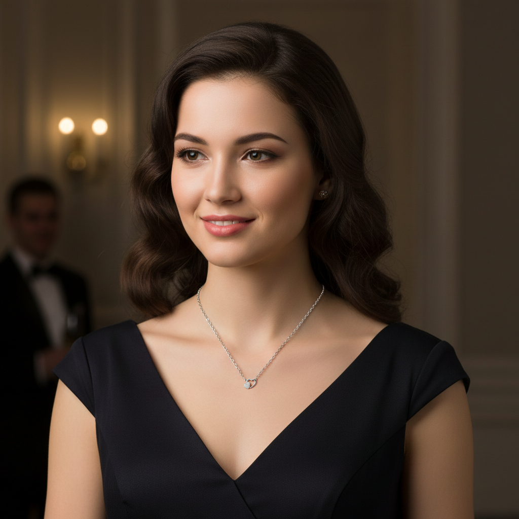 Collier Double Cœur – Argent 925 & Zirconium