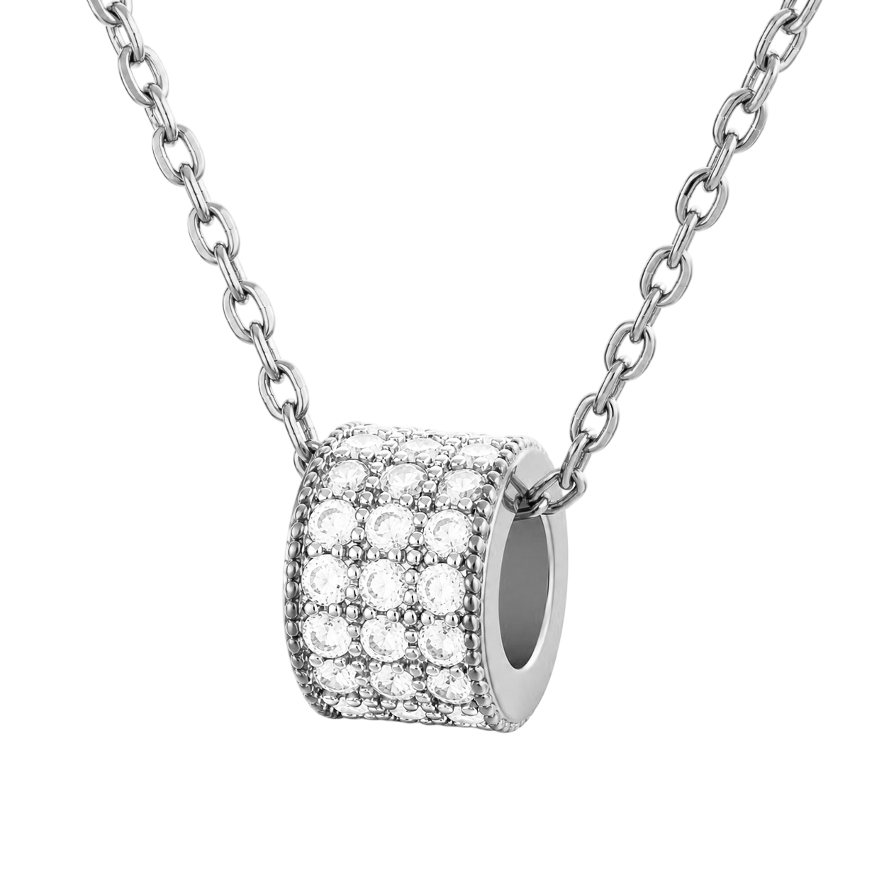 Collier Éclat Pavé – Argent 925 rhodié & Zirconiums