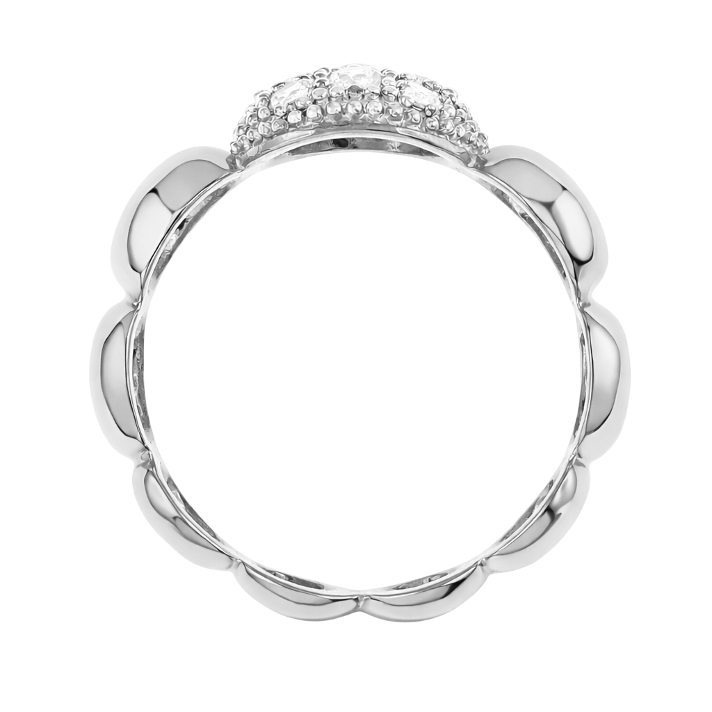 Bague Pavée en Zirconium – Argent 925 Rhodié