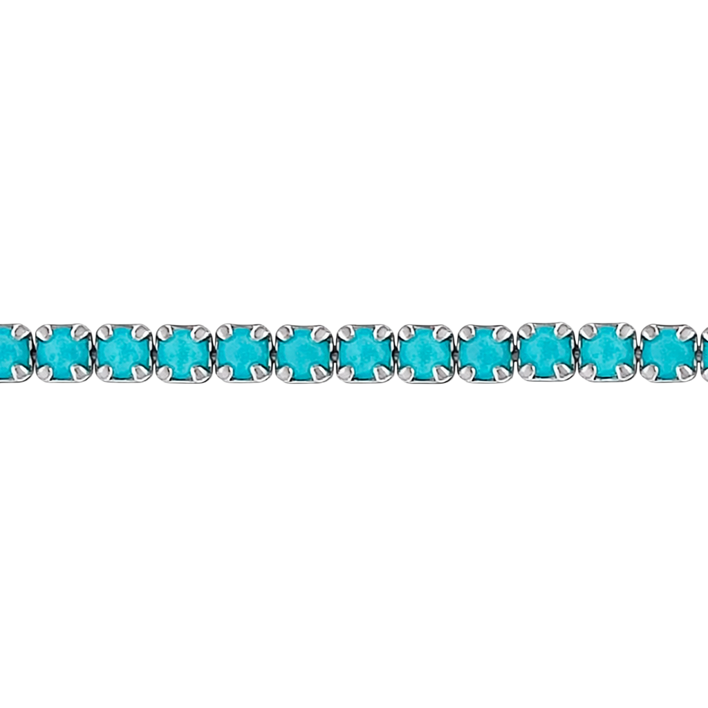 Bracelet en argent 925 rhodié & imitation turquoise