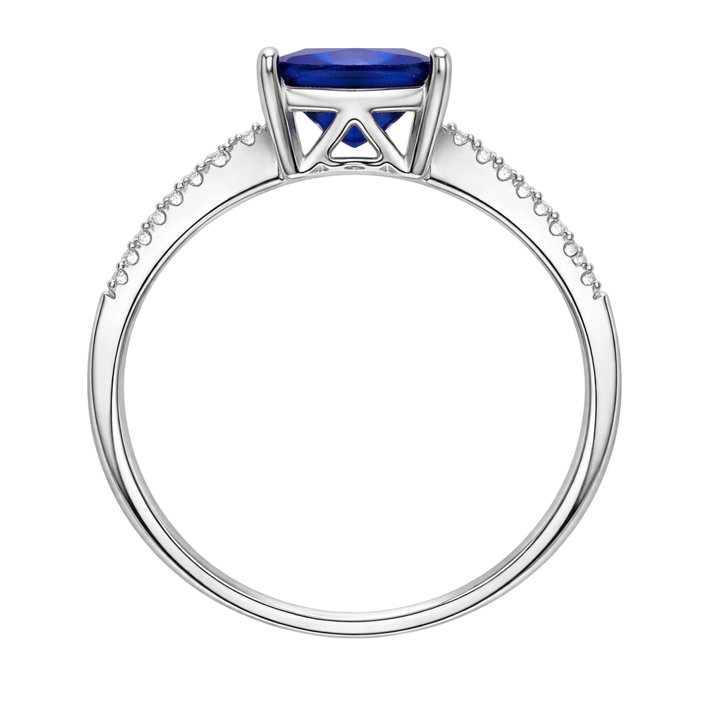 Bague Carrée Élégance – Argent 925 Rhodié & Zirconium Bleu