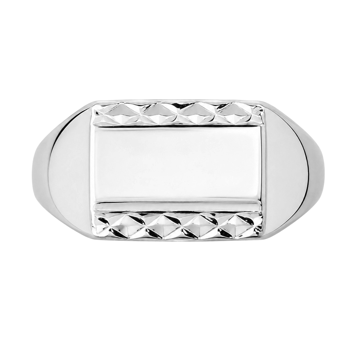 Chevalière Homme Argent 925 Rhodié – Plateau Rectangulaire