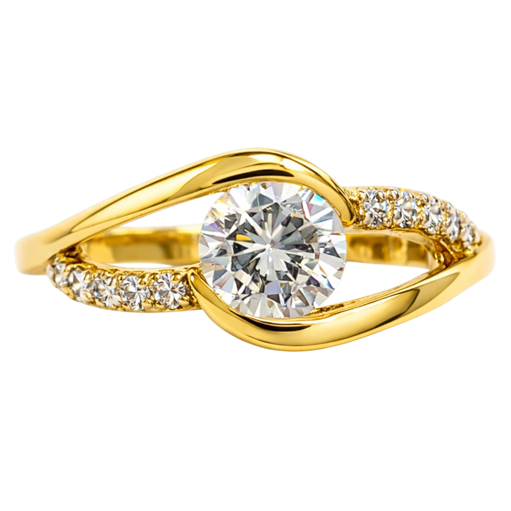 Bague Éclat – Plaqué Or 18 Carats & Zirconium