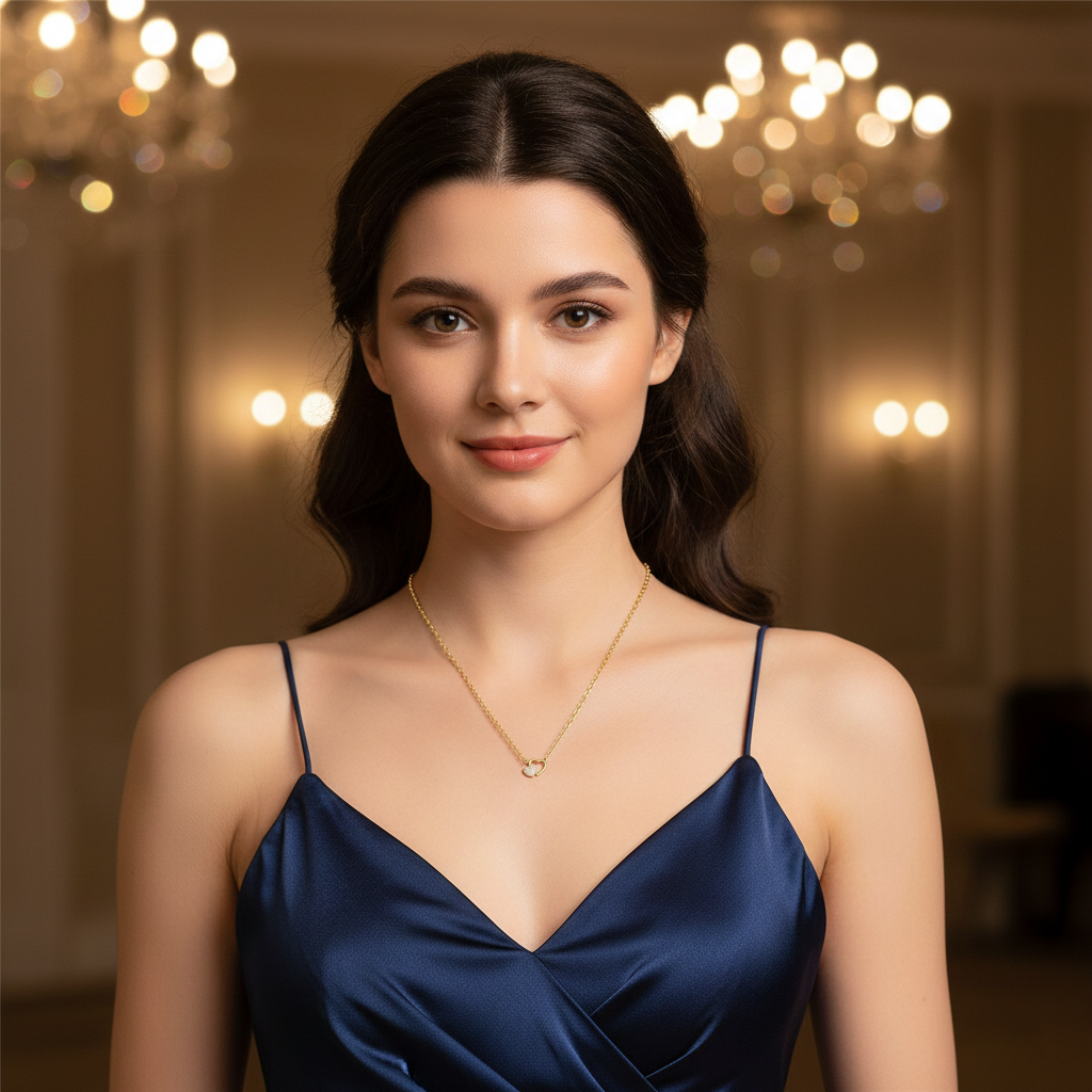 Collier Double Cœur – Plaqué Or & Zirconium