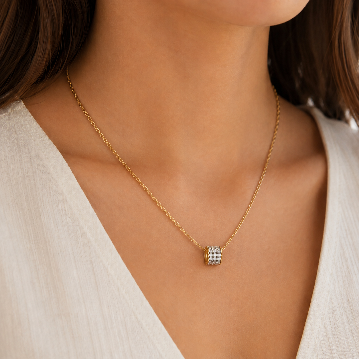 Collier Éclat Pavé – Plaqué Or 18 Carats & Zirconiums