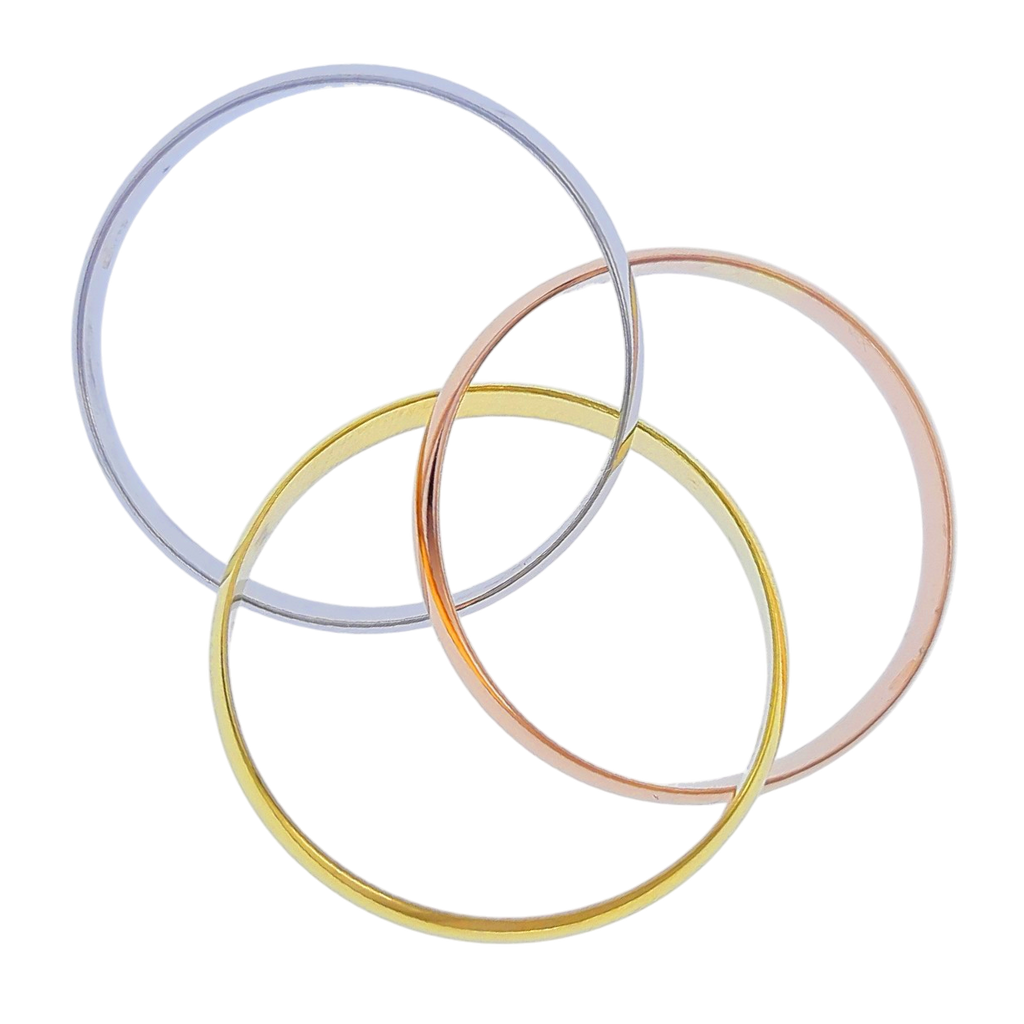 Bague 3 anneaux entrelacés – Plaqué or 18 carats