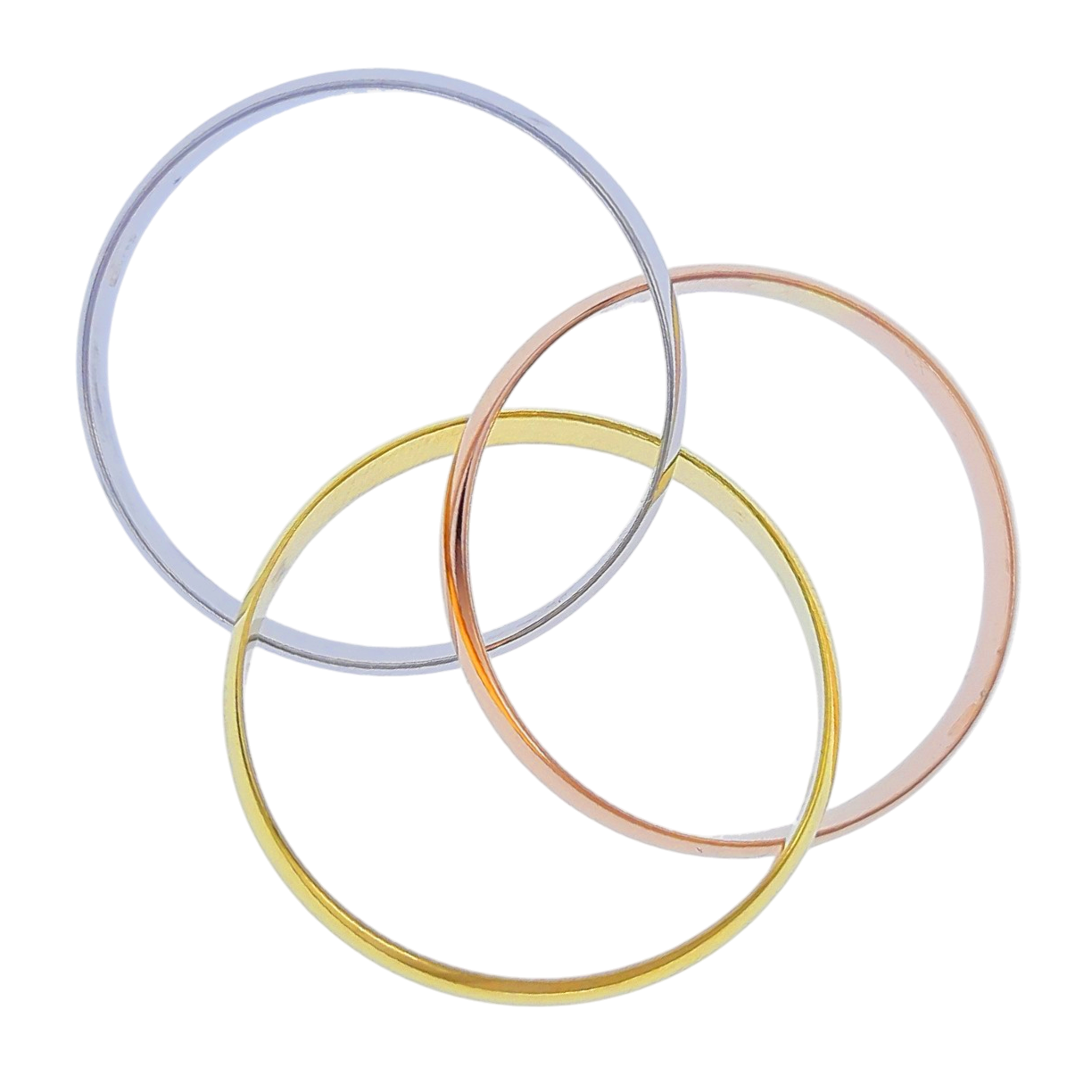 Bague 3 anneaux entrelacés – Plaqué or 18 carats