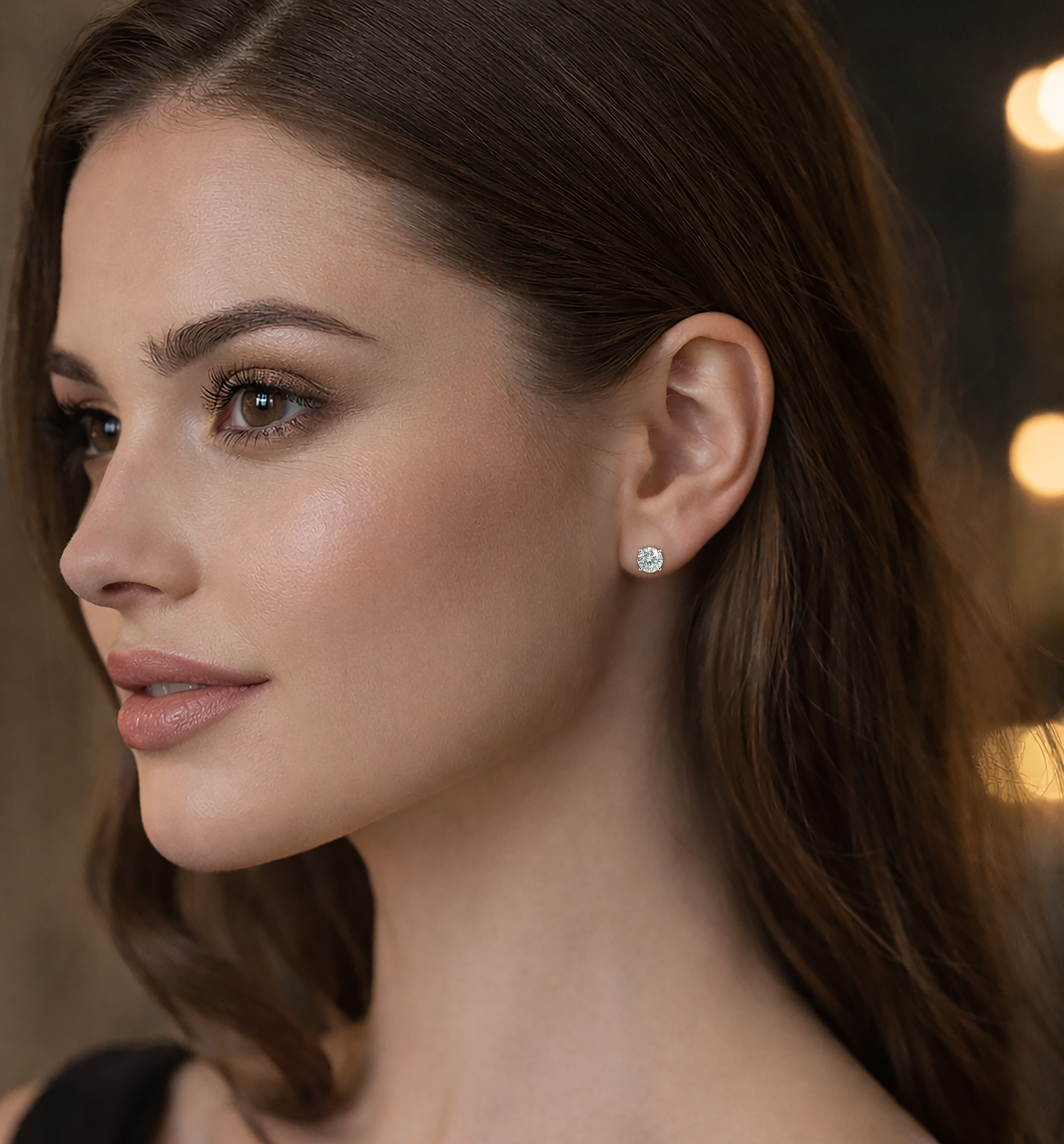 Boucles d’oreilles puces 5 mm en Argent 925 rhodié & Zirconium – Éclat diamant
