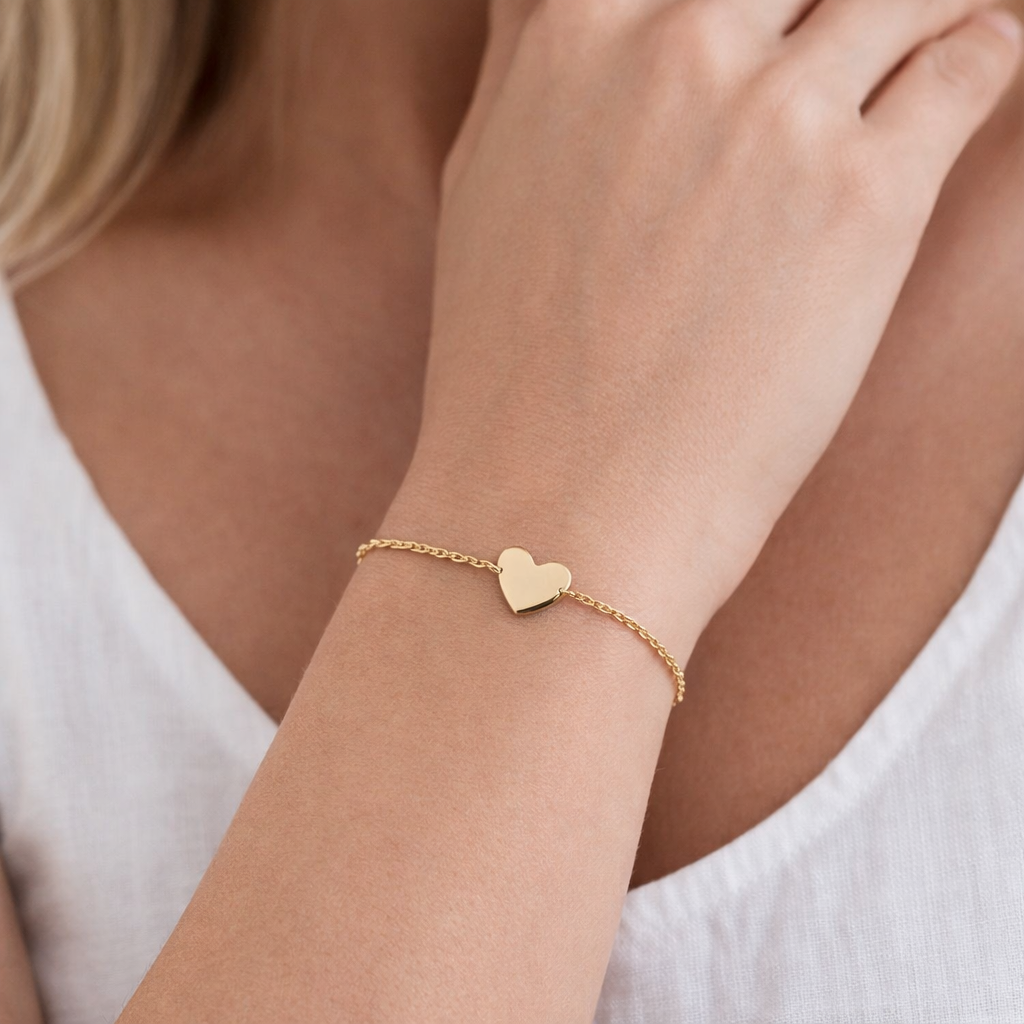Bracelet Cœur – Plaqué Or 18 Carats