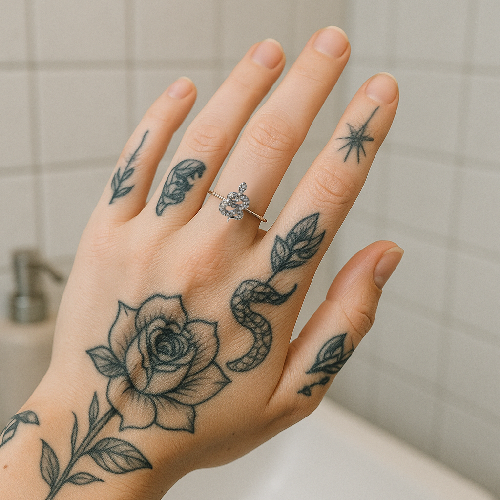 Bague Serpent en Argent 925 Rhodié – Zircons Étincelants