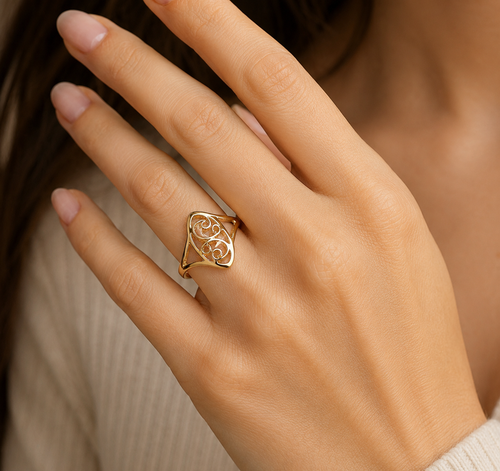 Bague Arabesque – Plaqué Or 18 Carats