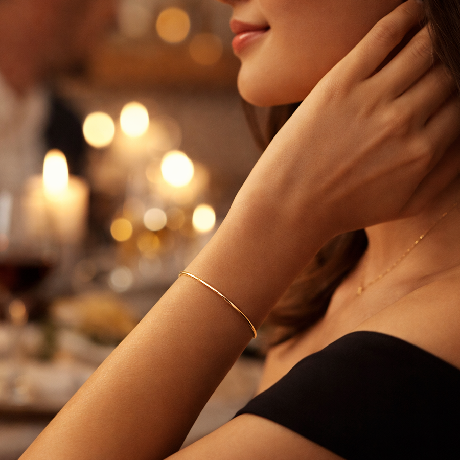 Bracelet Jonc Plaqué Or 18 Carats