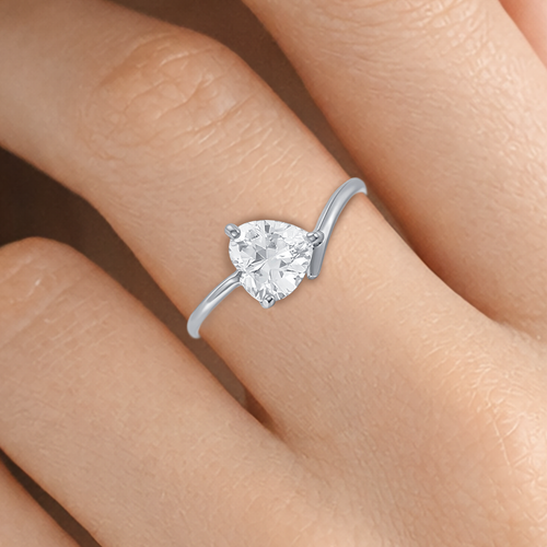 Bague Cœur Zirconium – Argent 925 Rhodié