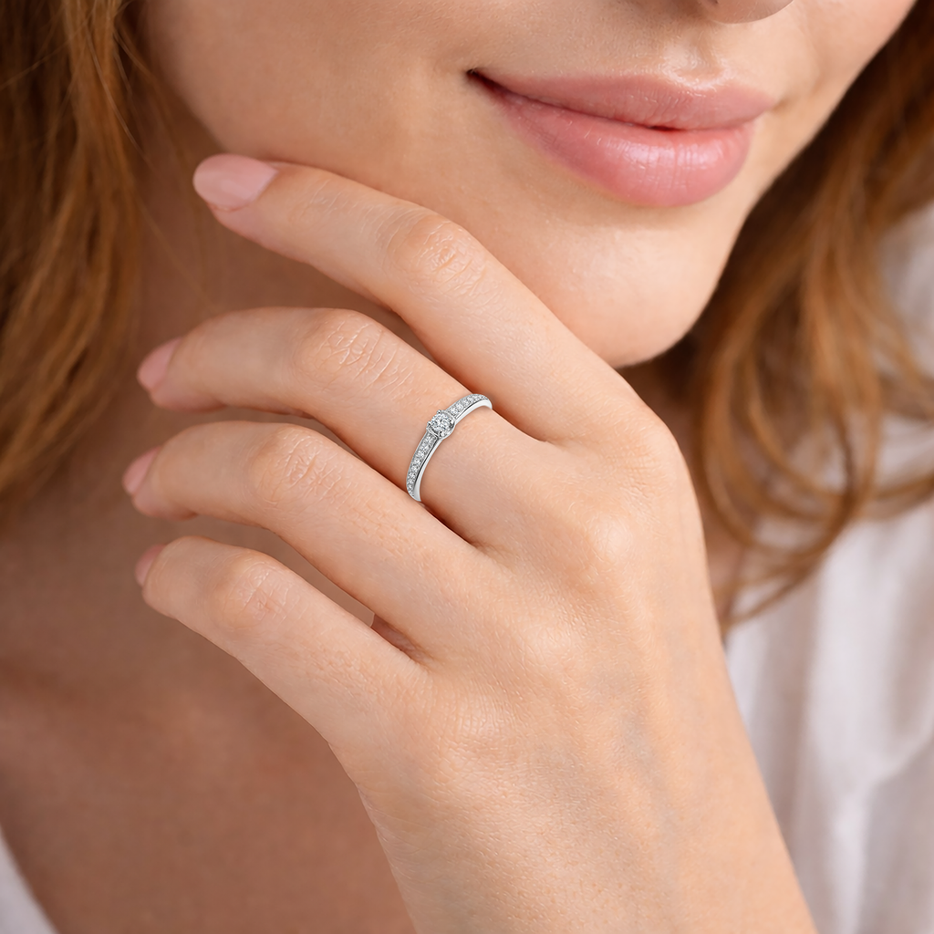 Bague Argent 925 Rhodié & Zirconium – Élégance Intemporelle