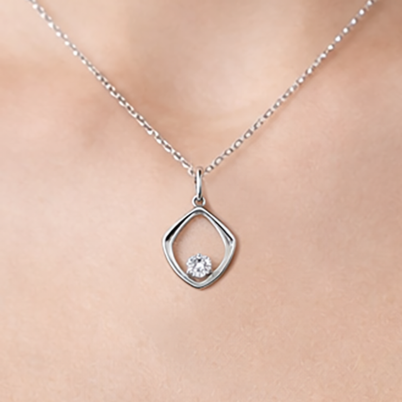 Collier Argent 925 Rhodié & Zirconium – Élégance Moderne