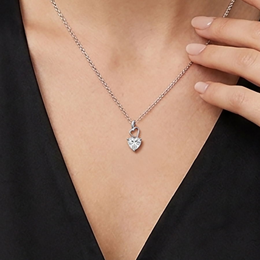 Collier Cœur Brillant – Argent 925 & Zirconium