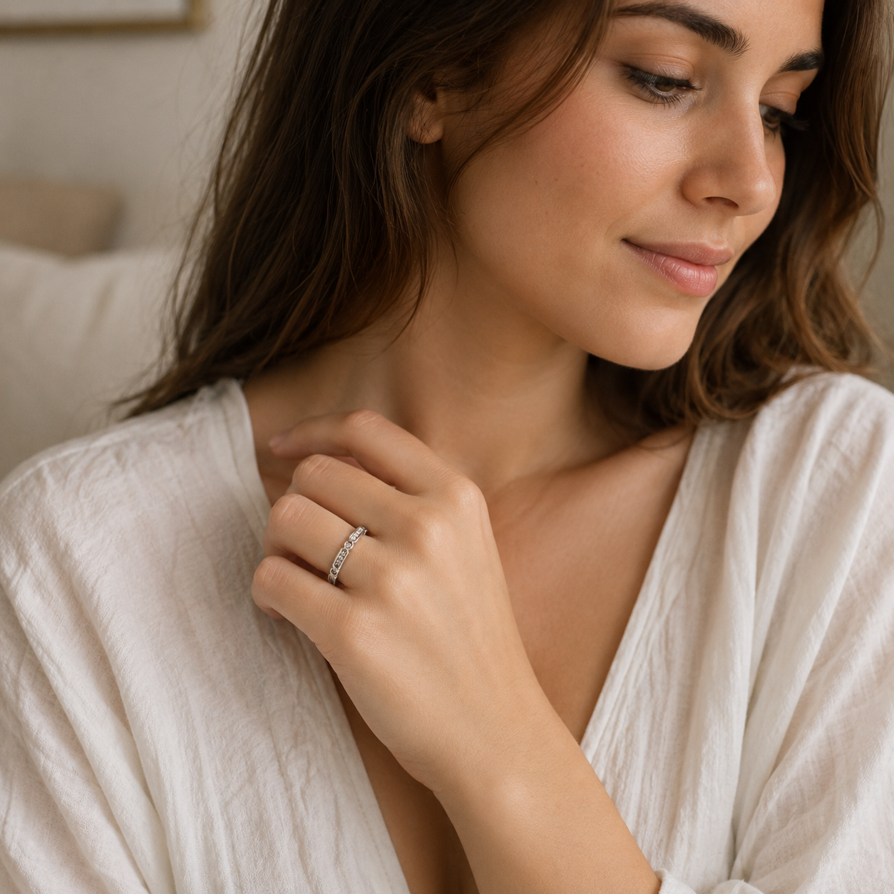 Bague Hexa Éclat – Argent 925 Rhodié & Zirconiums
