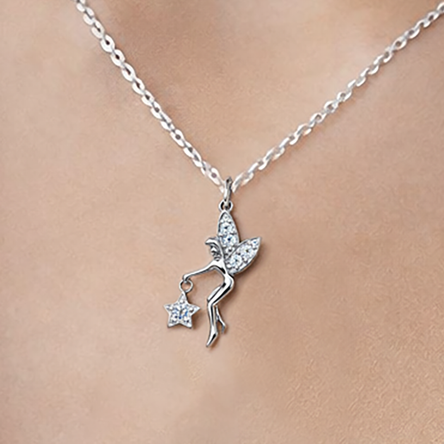 Collier Fée Étoile – Argent 925 Rhodié & Zirconium