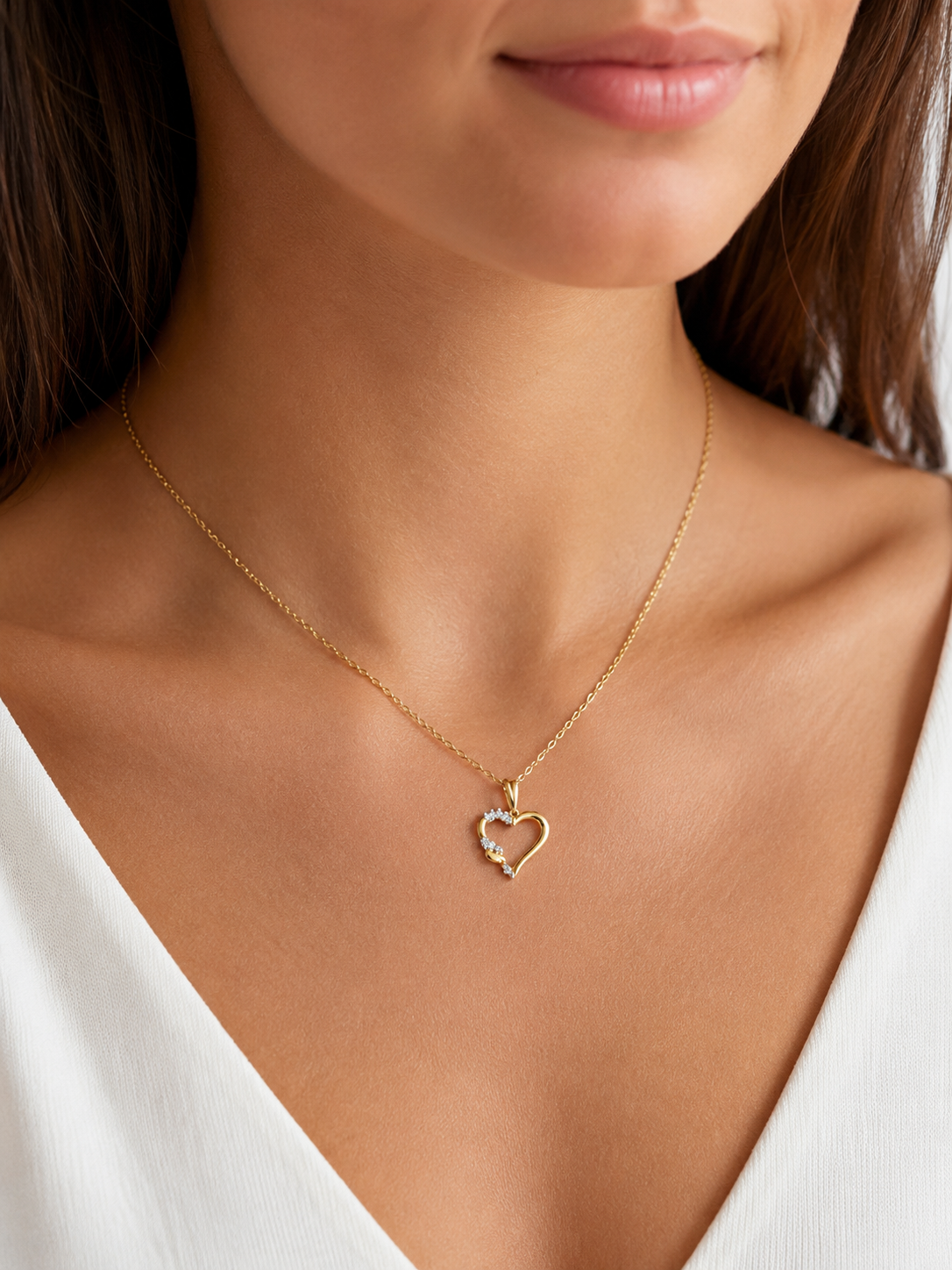 Collier Cœur Éclat – Plaqué Or Jaune 18 Carats & Zirconiums