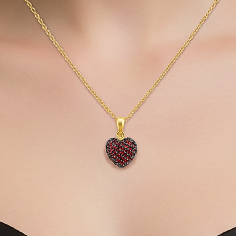 Collier Cœur en Plaqué Or 18 Carats & Zirconiums