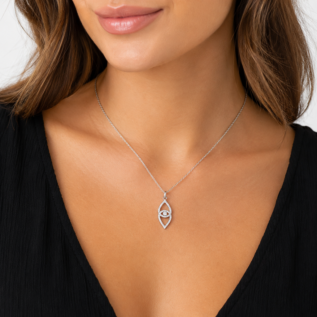 Collier Élégance Argent 925 Rhodié & Zirconiums