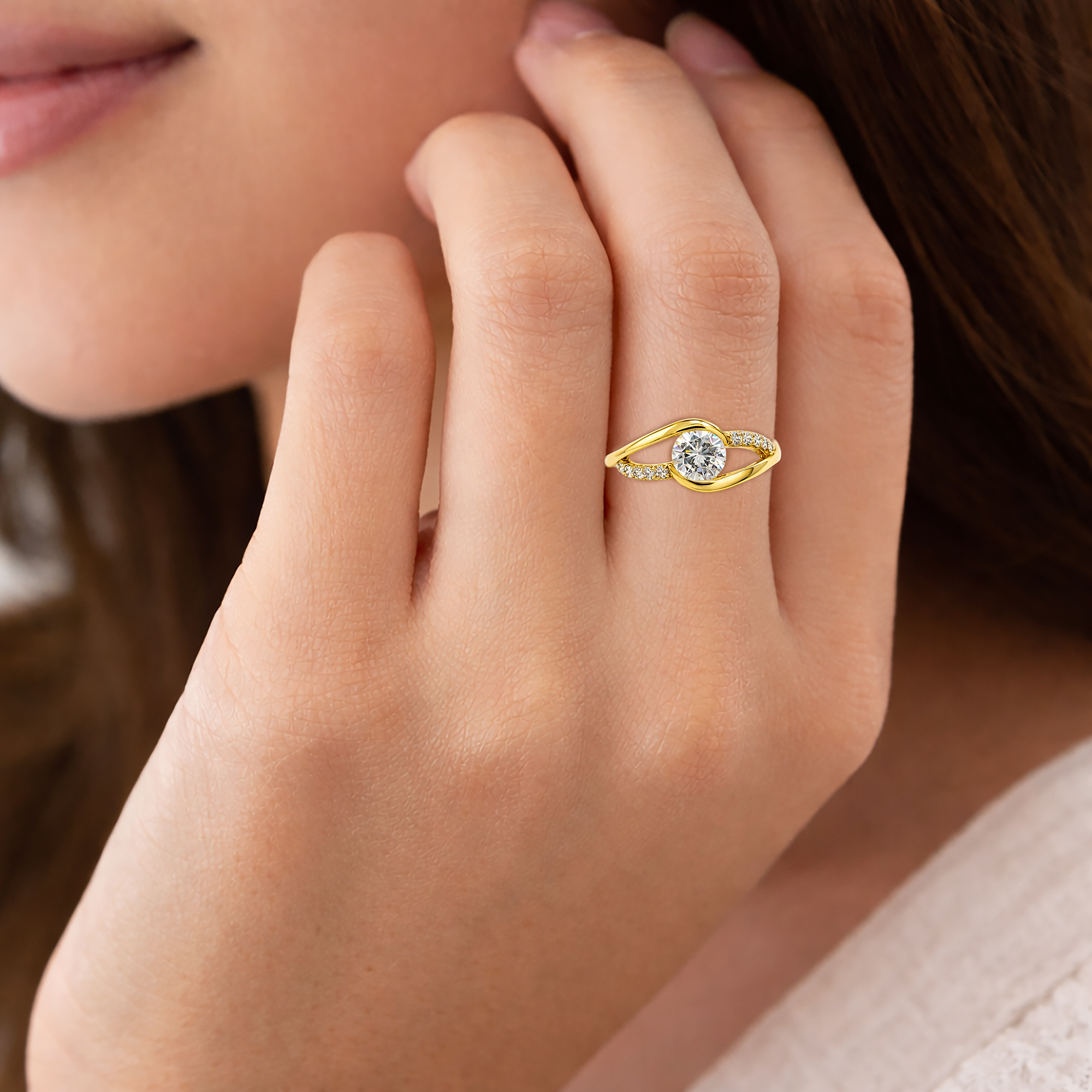 Bague Éclat – Plaqué Or 18 Carats & Zirconium