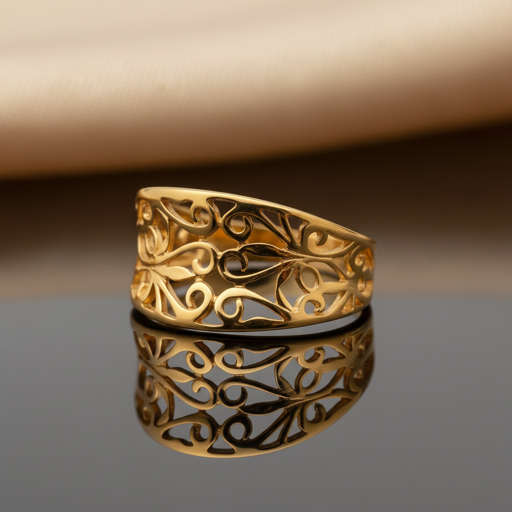 Bague Filigrane en Plaqué Or | Bijou Élégant & Durable