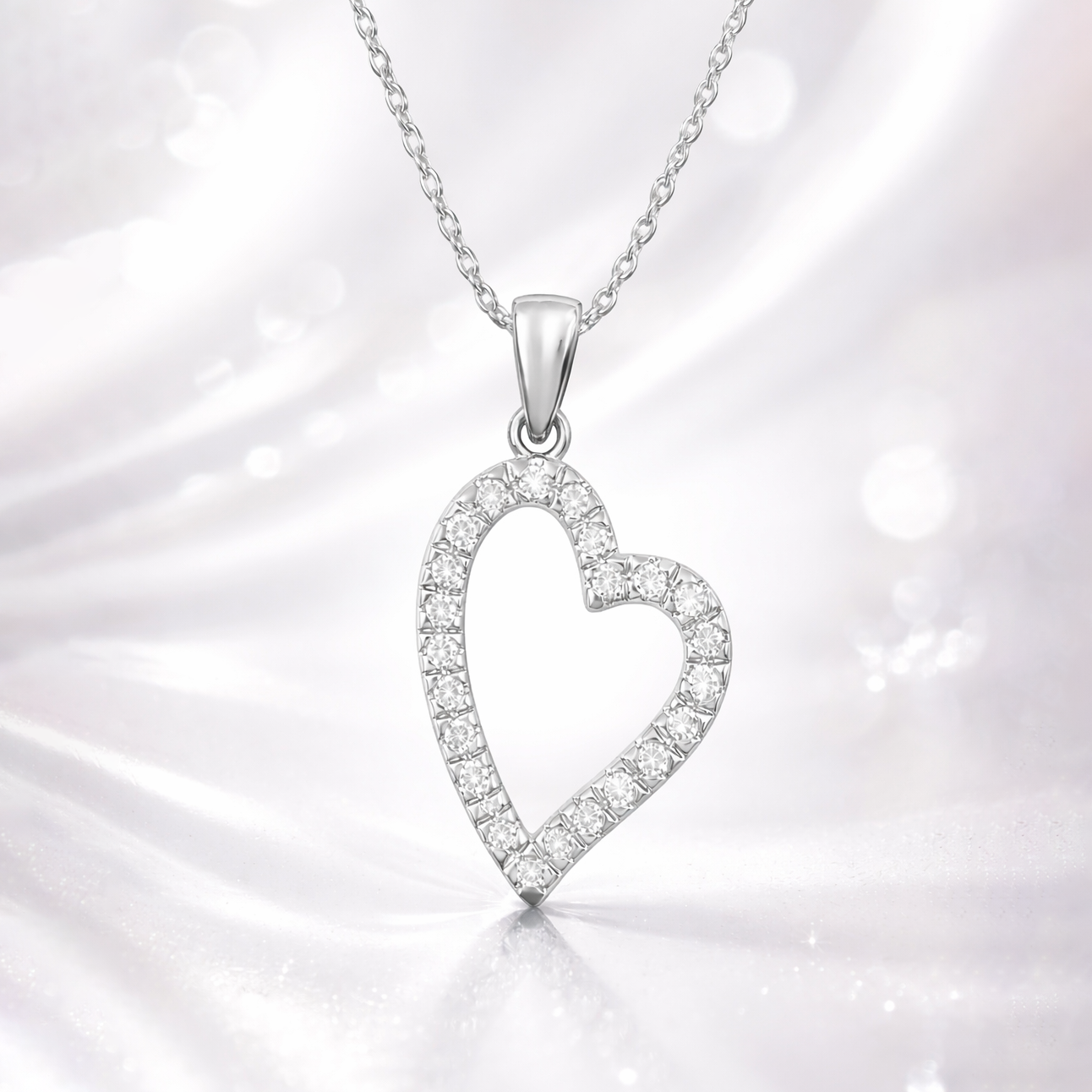 Collier Cœur Éclat – Argent 925 Rhodié & Zirconium