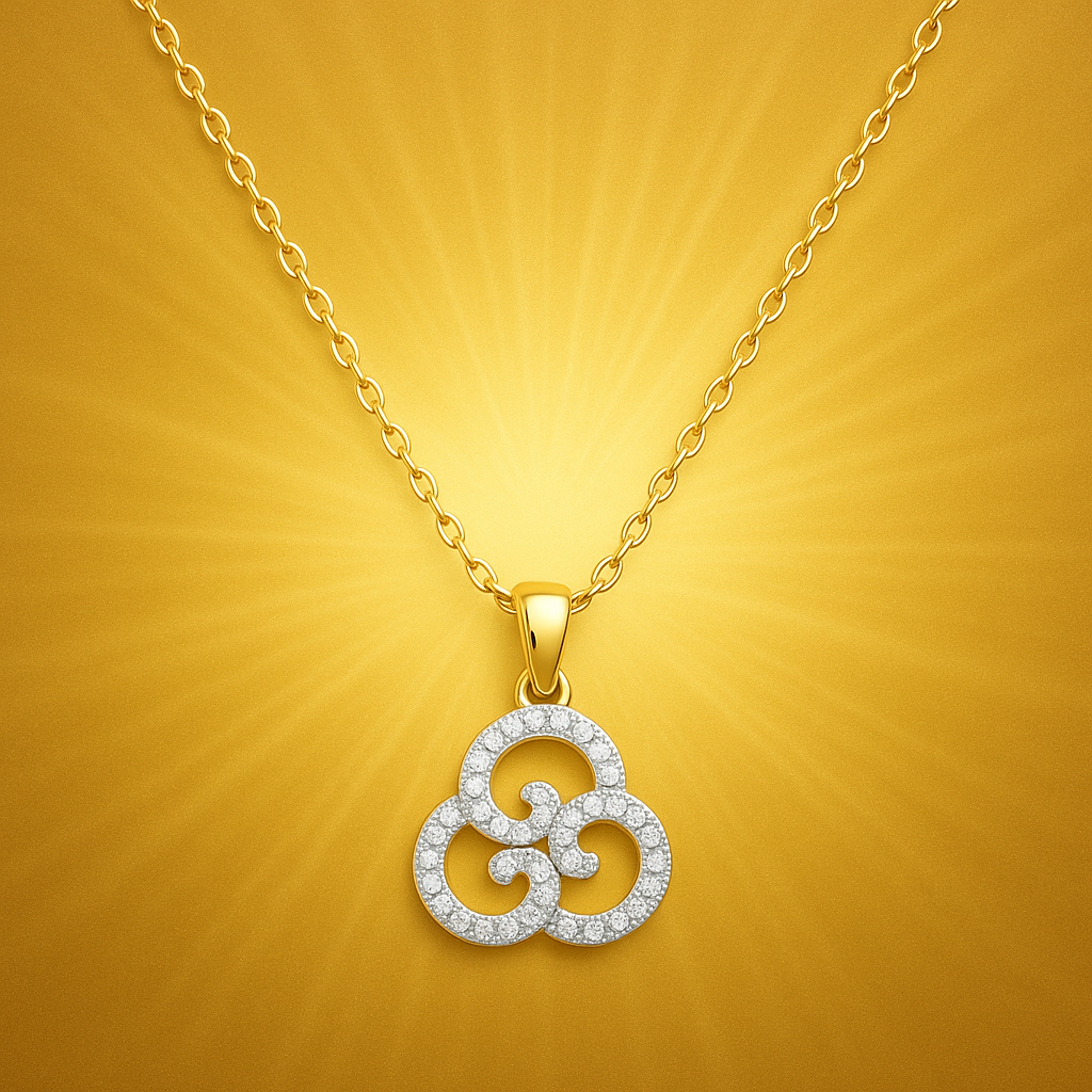 Collier Femme Plaqué Or – Pendentif Trèfle Élégant Pavé de Zircons – Chaîne 40 + 5 cm