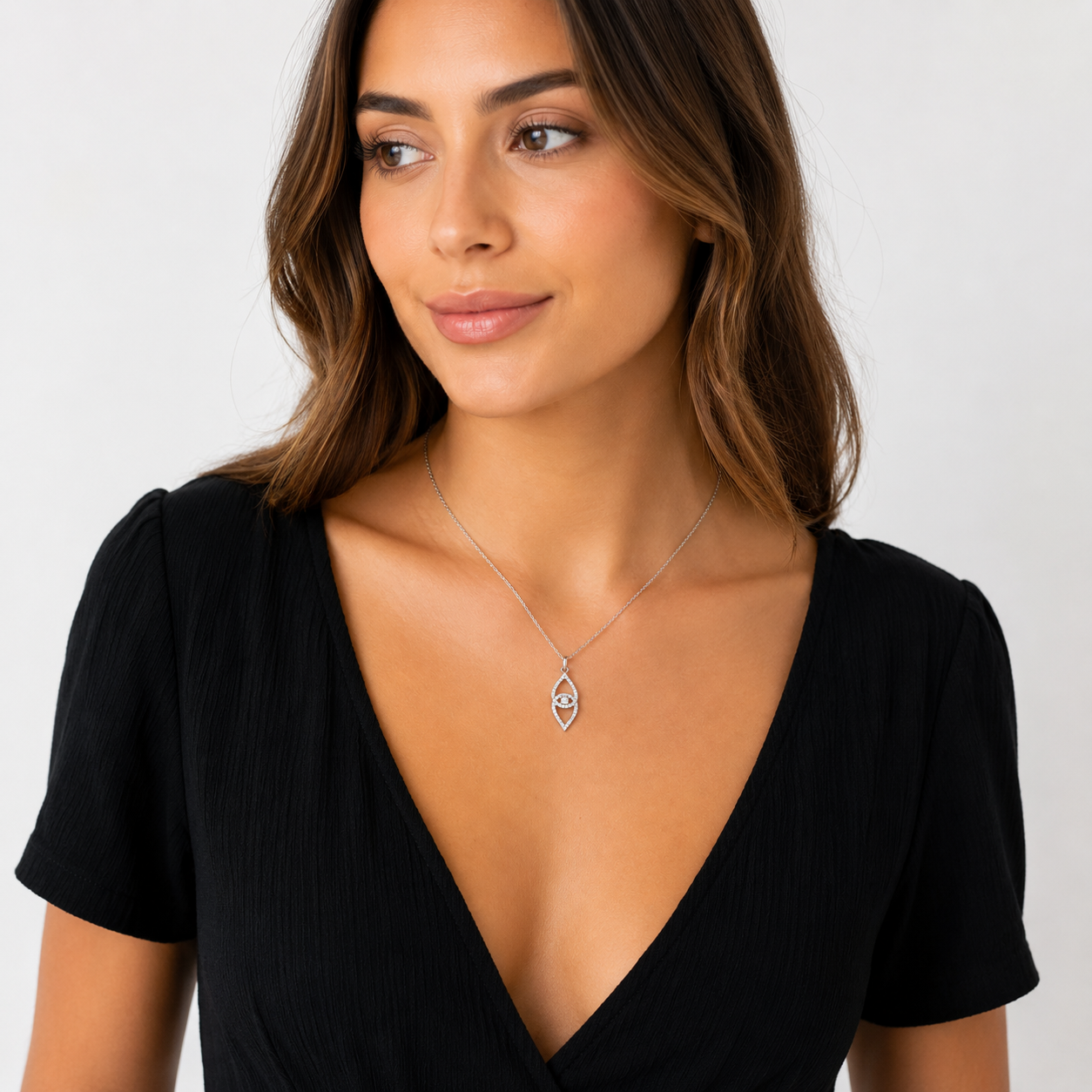 Collier Élégance Argent 925 Rhodié & Zirconiums