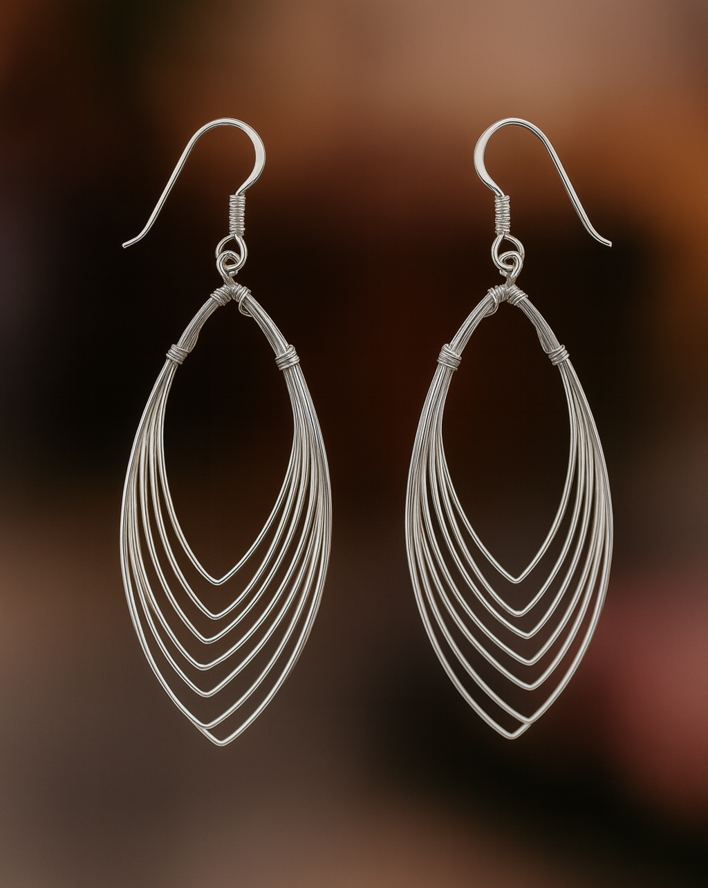 Boucles d’oreilles en argent – Design multi-arcs minimaliste | Élégantes & légères