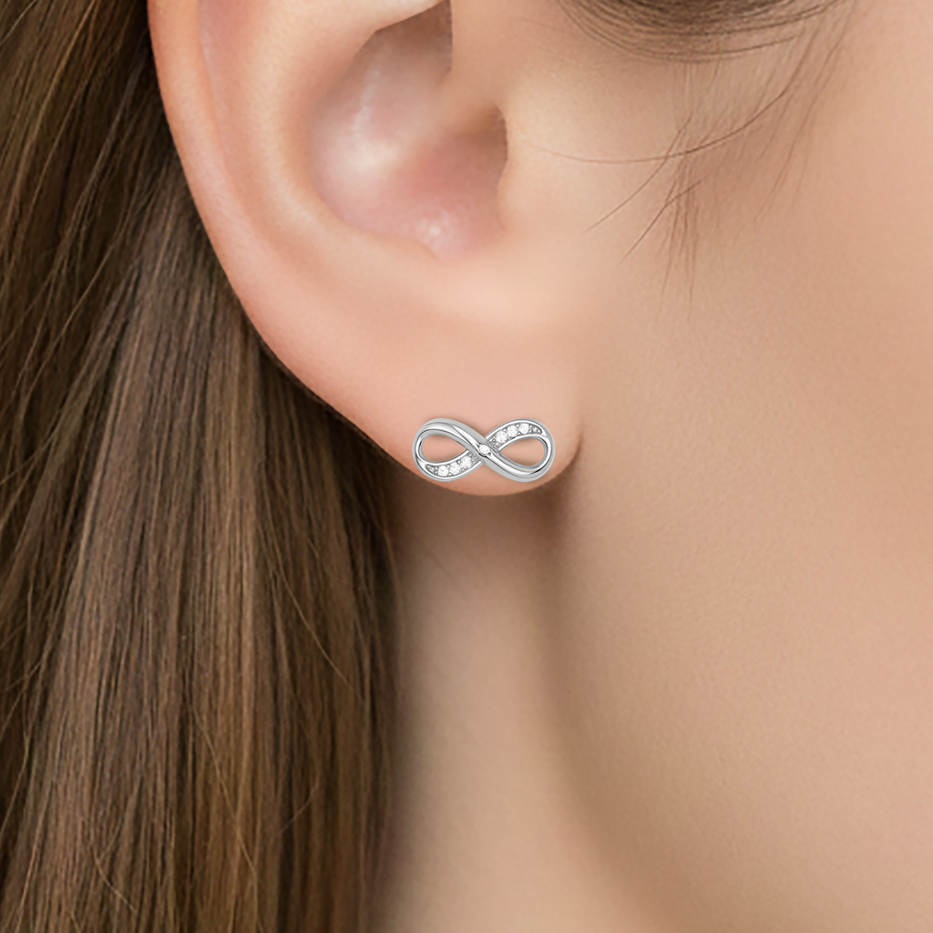 Boucles d’oreilles Infinity – Argent 925 & Zirconiums