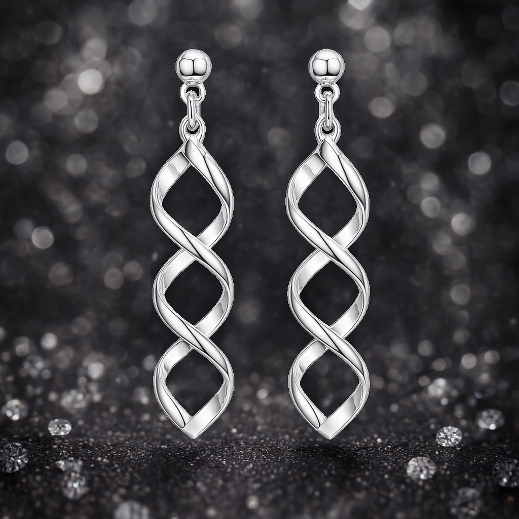 Boucles d’Oreilles Torsadées en Argent 925 – Élégance Spirale