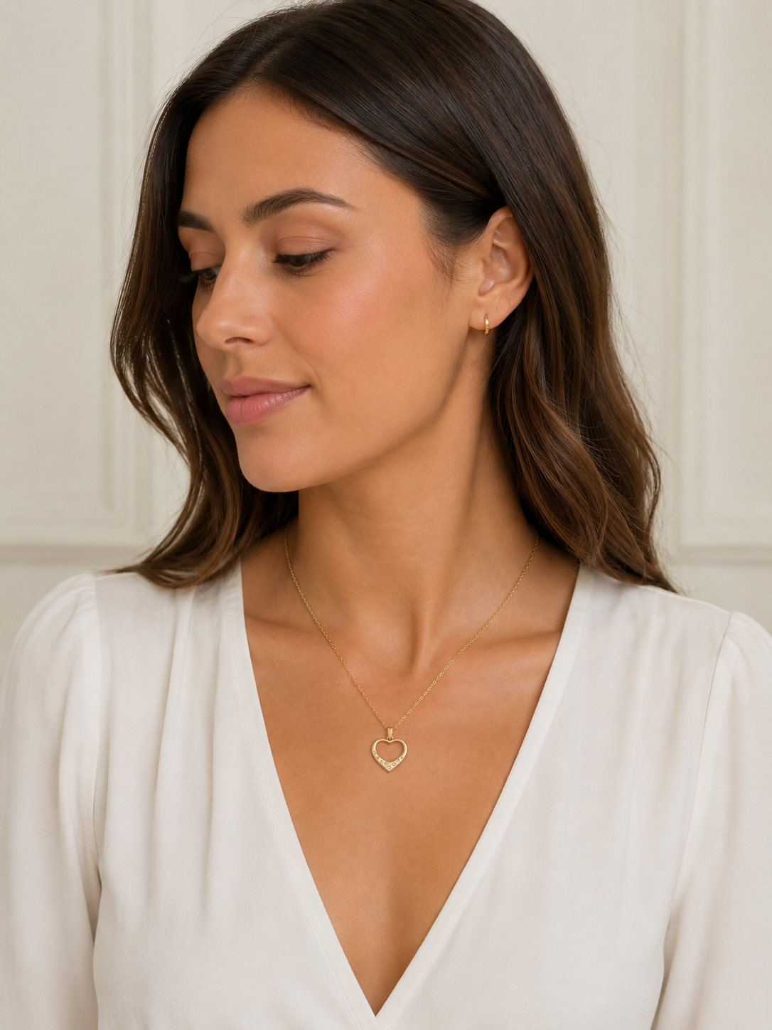 Collier Cœur Zirconia Plaqué Or Jaune 18 Carats