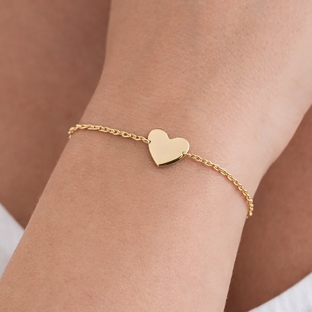 Bracelet Cœur – Plaqué Or 18 Carats