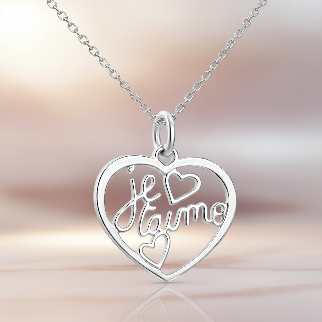 Collier Cœur « Je t’aime » – Argent 925