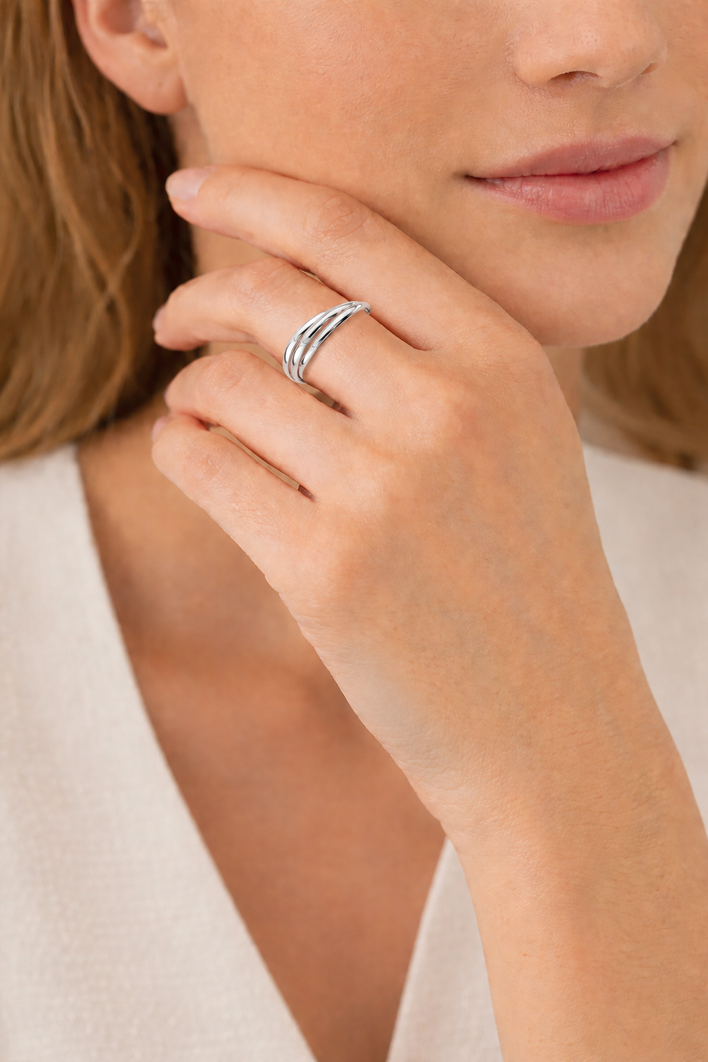 Bague 3 Anneaux Croisés en Argent 925 – Minimaliste & Élégante