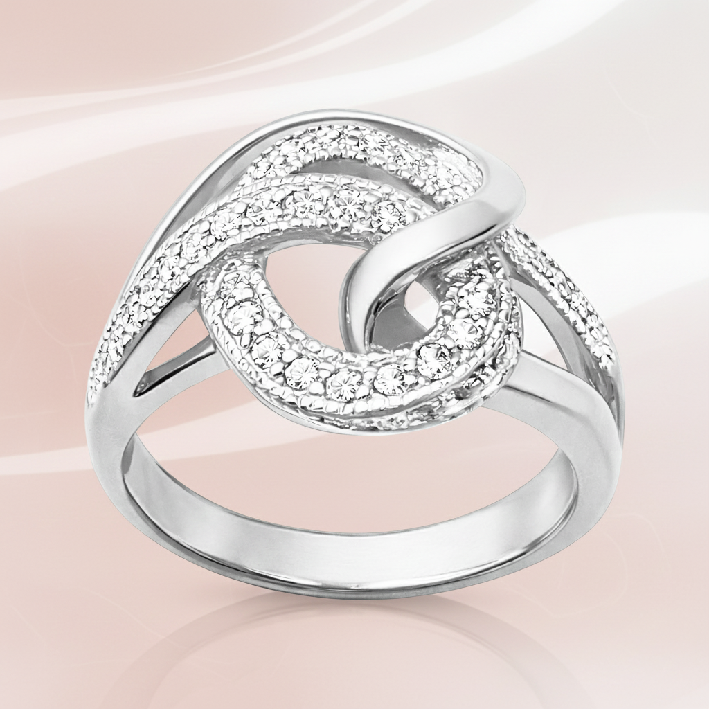 Bague Design en Argent 925 Rhodié & Zirconium