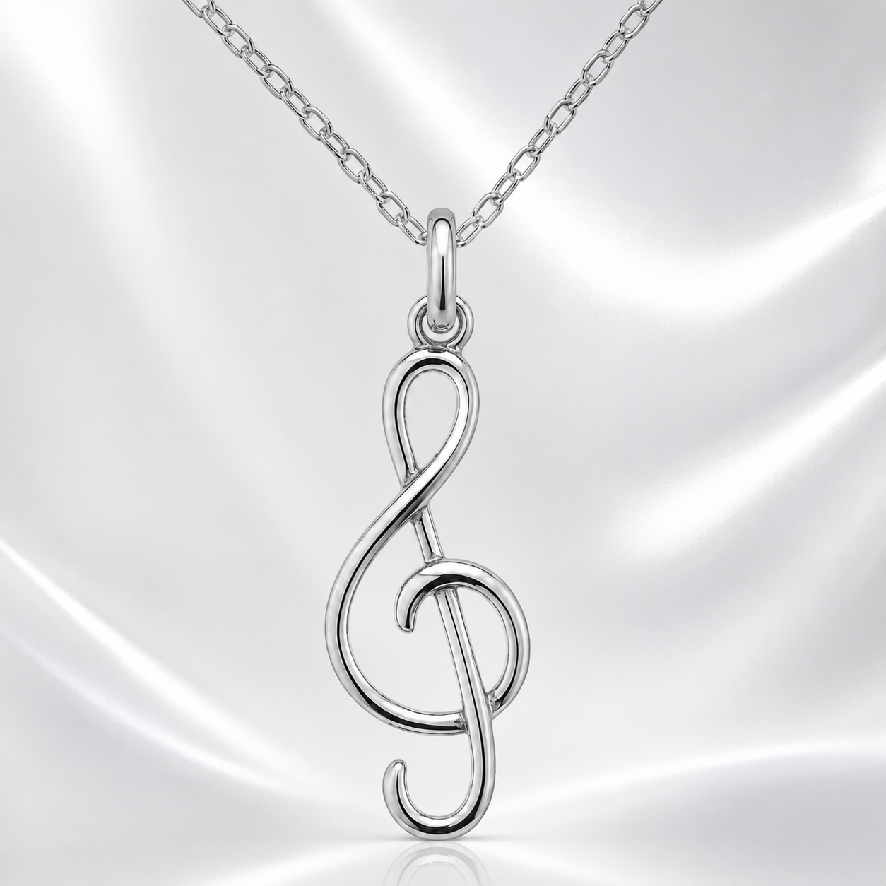Collier Clé de Sol en Argent 925 Rhodié – Mixte