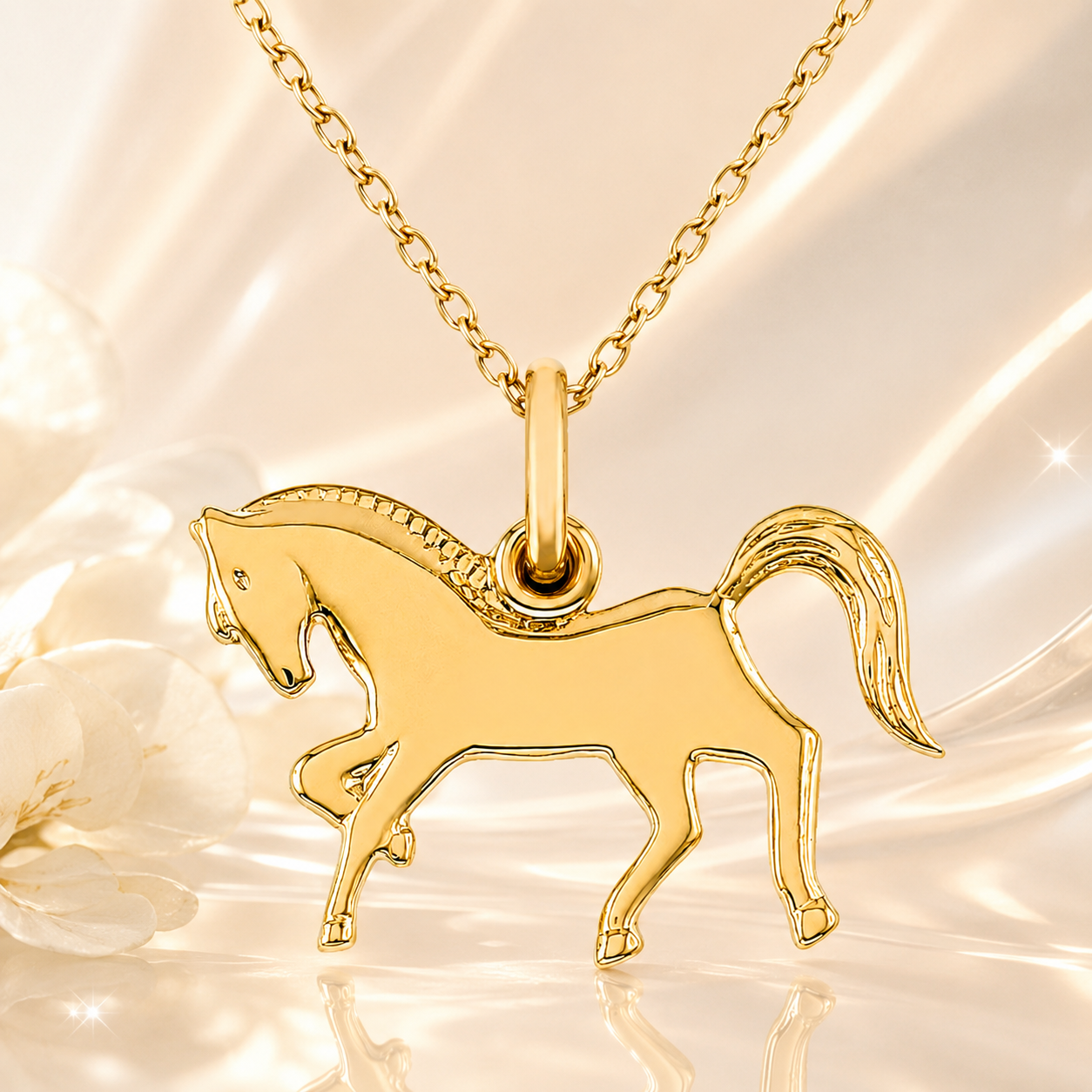 Collier Cheval en Plaqué Or Jaune 18 Carats – Orinae