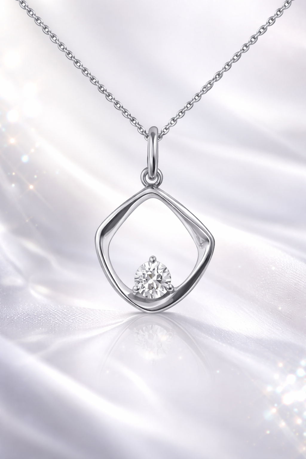 Collier Argent 925 Rhodié & Zirconium – Élégance Moderne