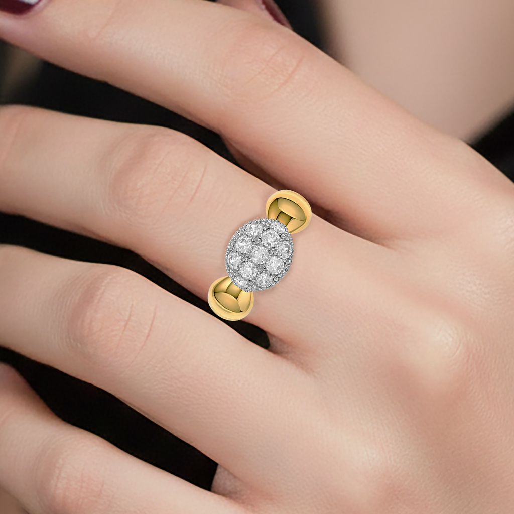 Bague Pavée en Zirconium – Plaqué Or 18 Carats