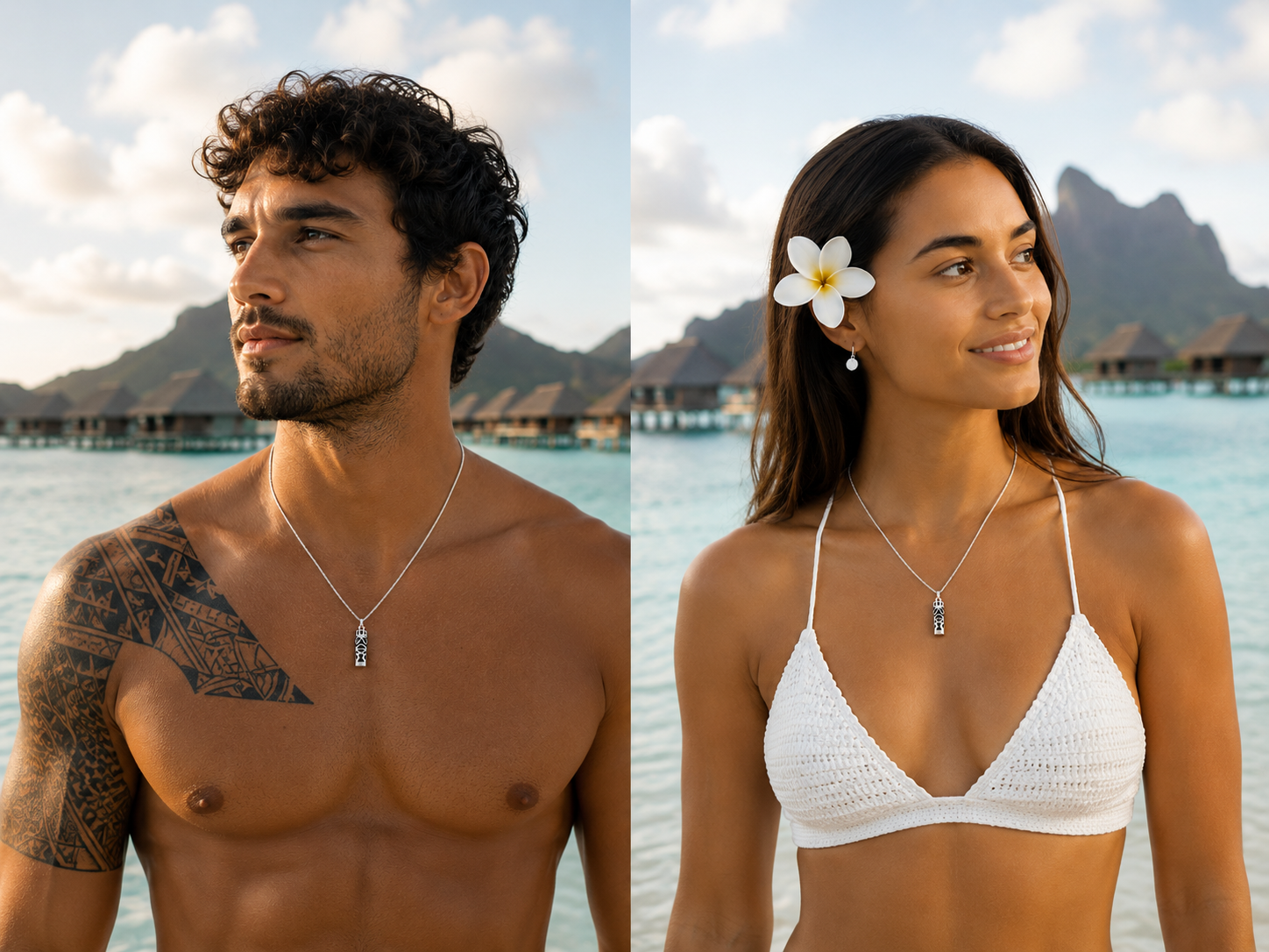 Collier Grand Tiki en Argent 925 & onyx noir – Mixte