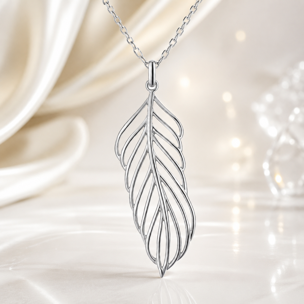 Collier Plume Argent 925 Massif