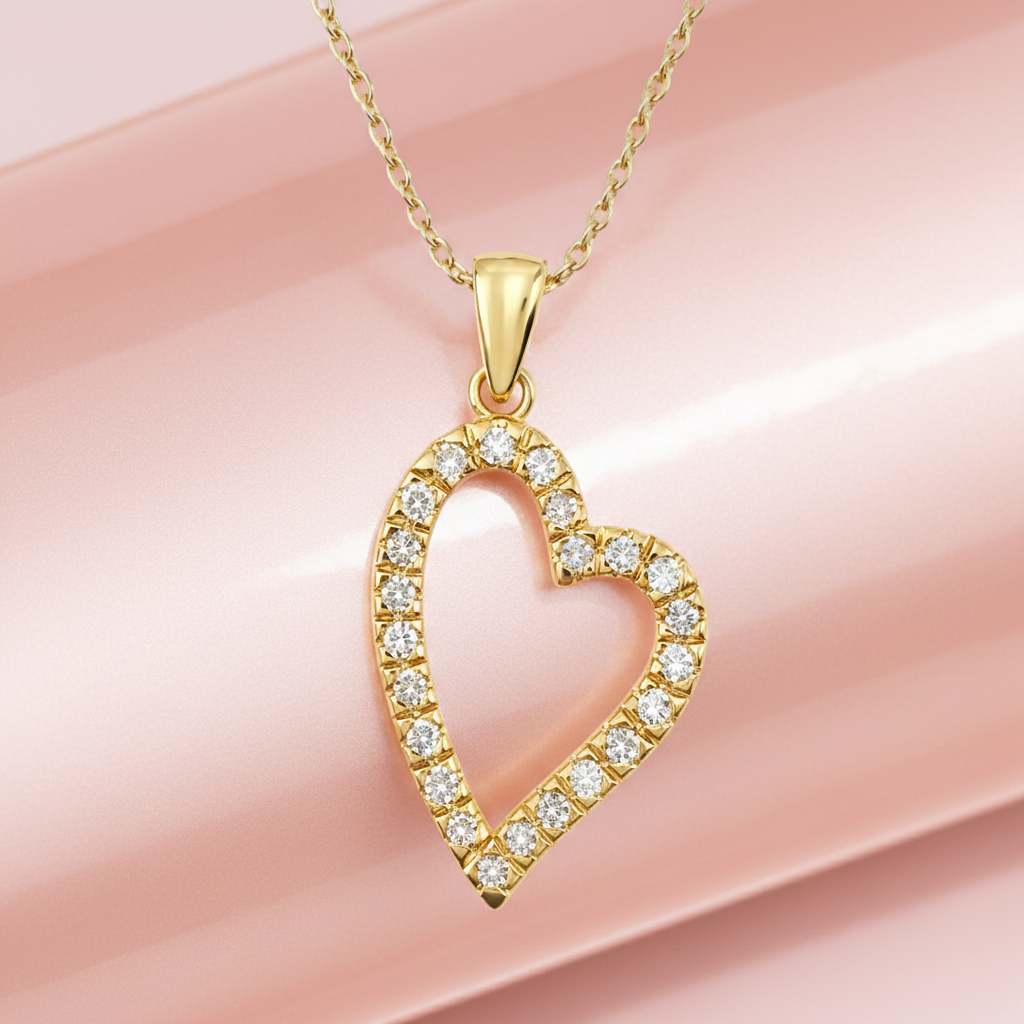 Collier Cœur Éclat – Plaqué Or 18 Carats & Zirconiums