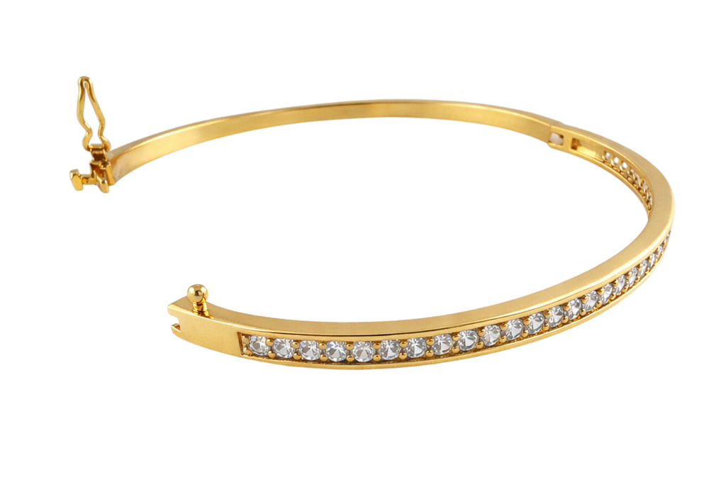 Bracelet Jonc Luxuria – Plaqué Or 18 Carats & Zirconium