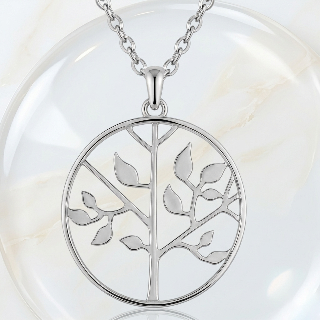 Collier Arbre de Vie en Argent 925 Rhodié