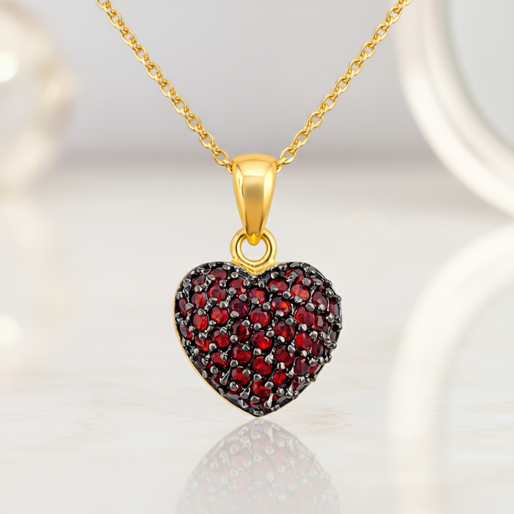 Collier Cœur en Plaqué Or 18 Carats & Zirconiums